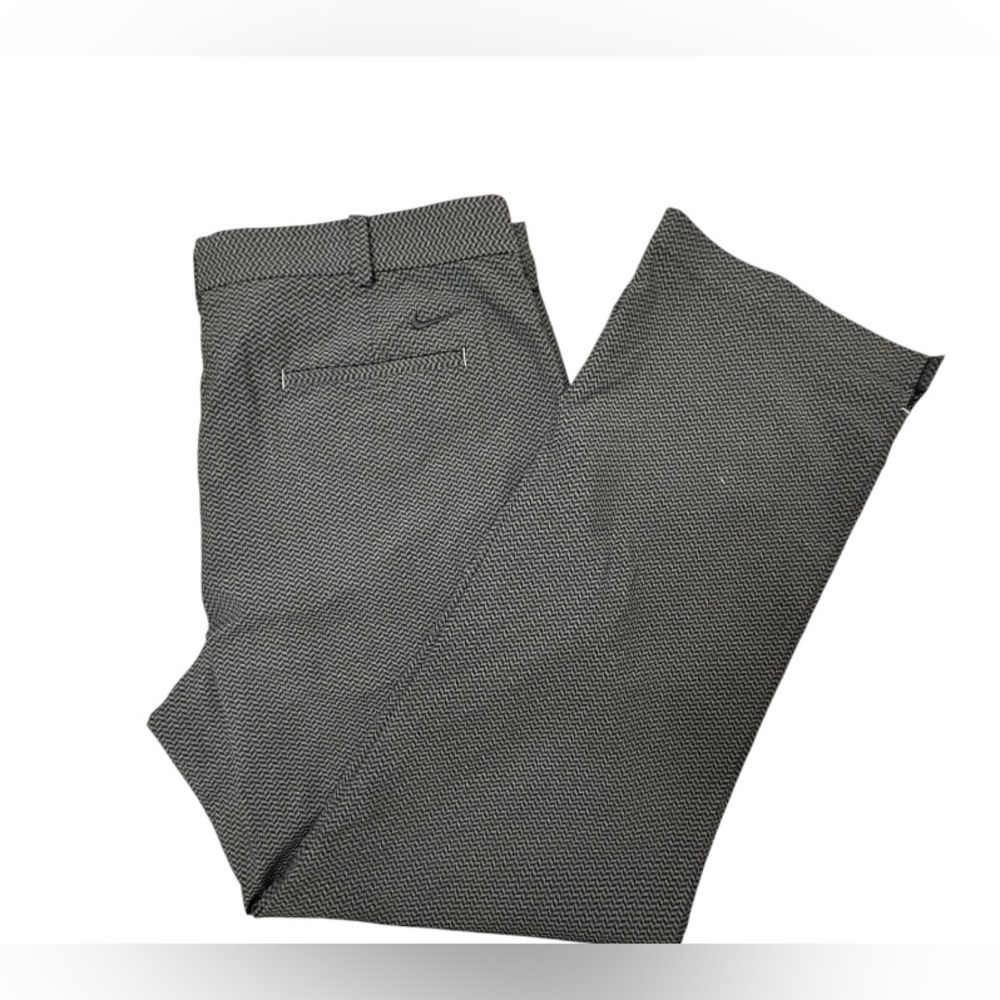Nike Tour Performance‎ 5 Pocket Stretch Golf Pants Gray Herringbone Print 38x32